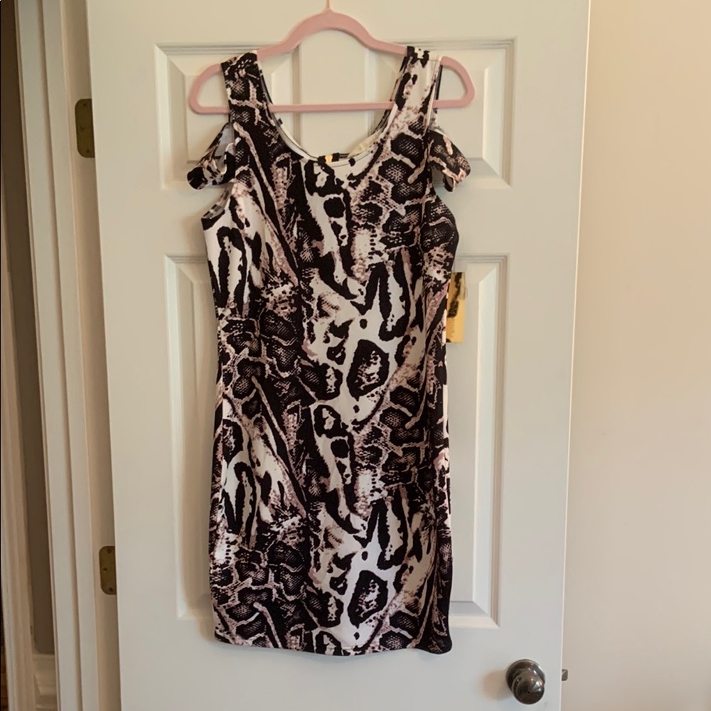 Nicki Minaj Brown and White Bodycon Dress